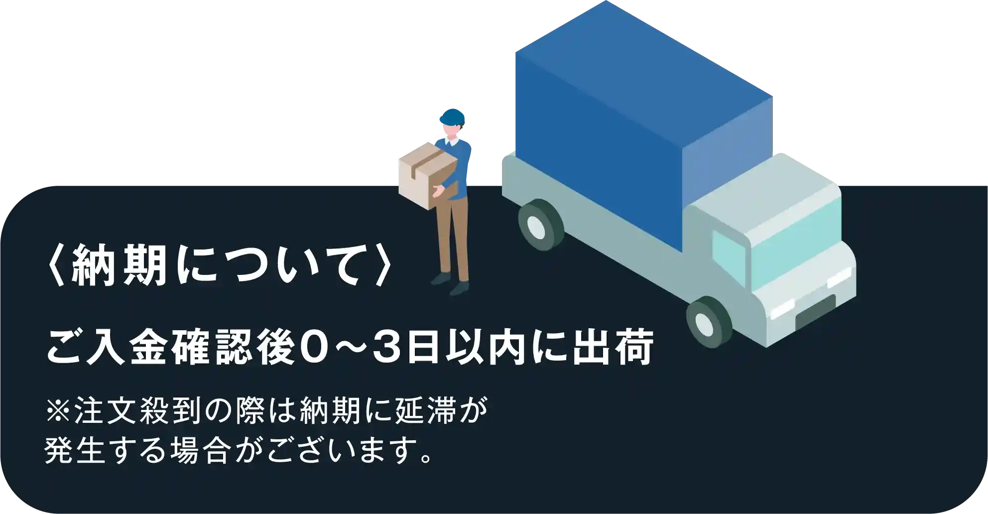 納期について。ご入金確認後０〜3日内に出荷